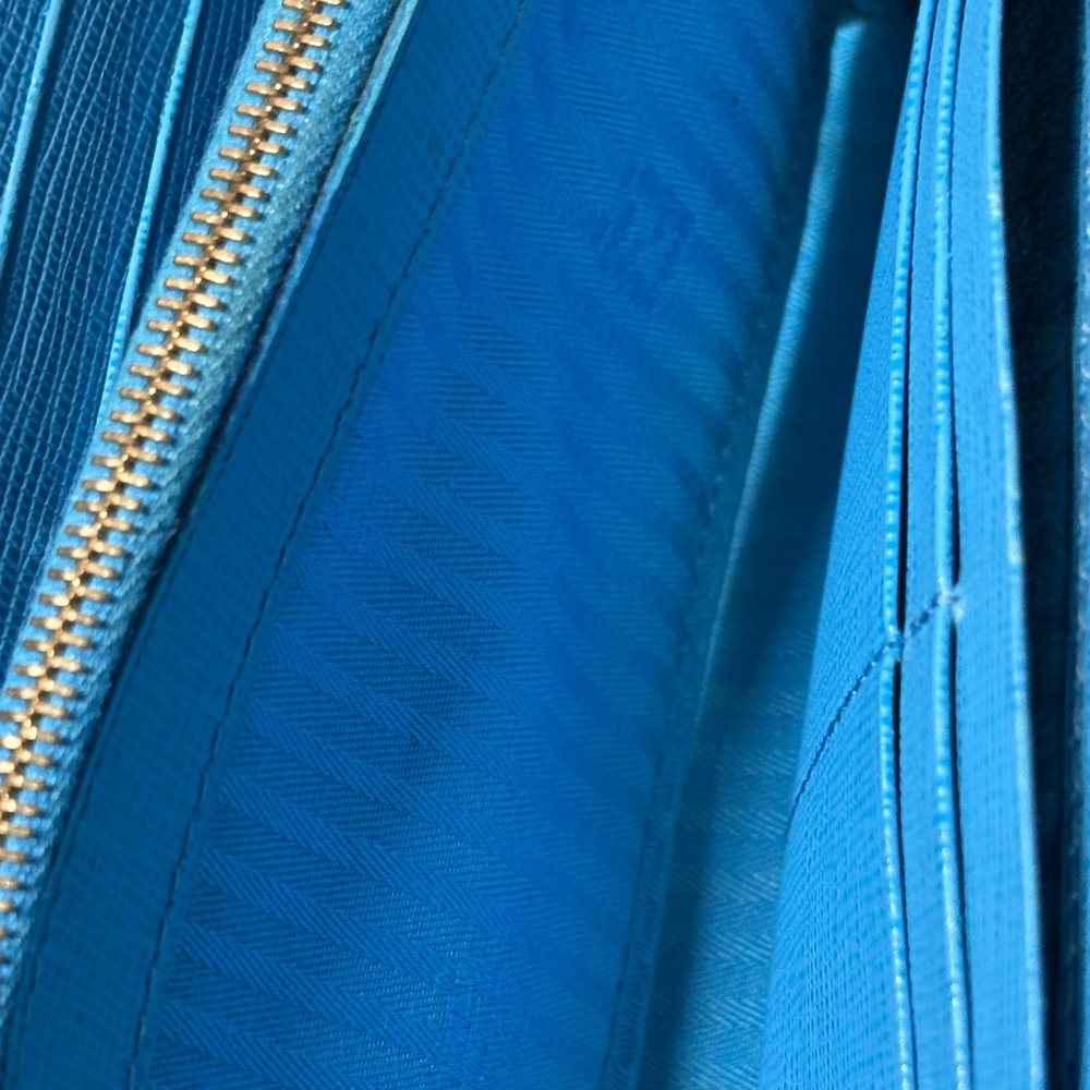 Fendi Rainbow Colorblock Leather Continental Wallet Blue & Pink GUC - Picture 10 of 12